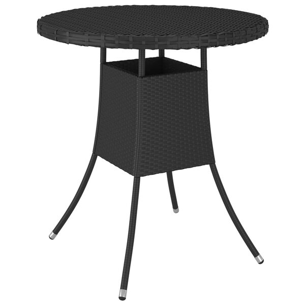 vidaXL Table de jardin Noir 70x70x73 cm R&eacute;sine tress&eacute;e