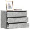 vidaXL Commode d'angle gris b&eacute;ton 80x41x58 cm bois d'ing&eacute;nierie