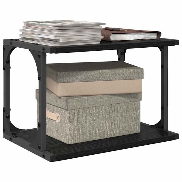 vidaXL Support d'imprimante Chêne noir 41 x 28 x 33.5 cm