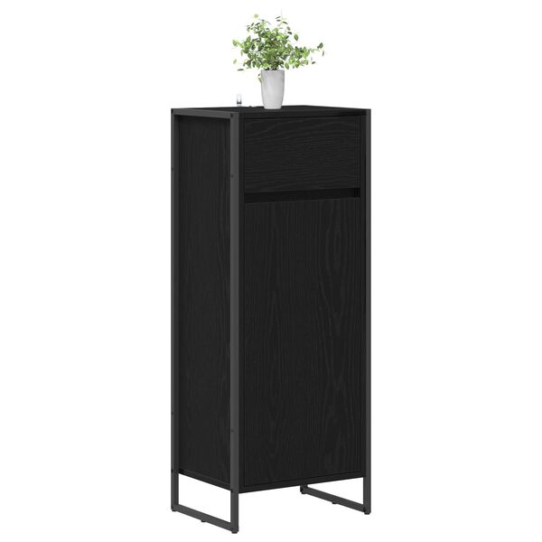 vidaXL Cabinet de salle de bain avec porte Ch&ecirc;ne noir 40 x 30 x 100 cm