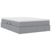 vidaXL Lit avec rangement et matelas Gris clair 140 x 200 cm Polyester