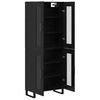 vidaXL Haut Armoire 2 pcs Ch&ecirc;ne noir Bois Agglom&eacute;r&eacute; et Verre