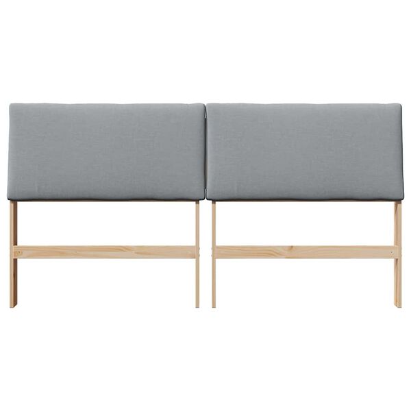 vidaXL T&ecirc;te de lit capitonn&eacute;e Gris clair 180 cm Pin massif