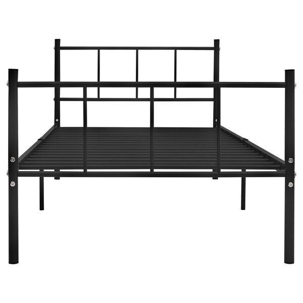 vidaXL Cadre de lit sans matelas noir m&eacute;tal 90x200 cm