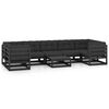 vidaXL Salon de jardin 8 pcs avec coussins Noir Bois de pin massif