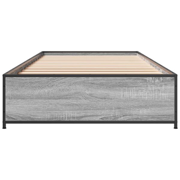 vidaXL Cadre de lit sans matelas sonoma gris 90x200 cm