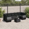 vidaXL Salon de jardin 8 pcs avec coussins noir r&eacute;sine tress&eacute;e