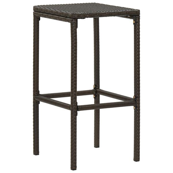 vidaXL Tabourets de bar avec coussins lot de 4 marron r&eacute;sine tress&eacute;e
