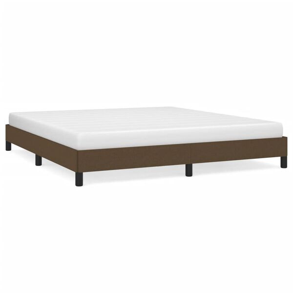 vidaXL Cadre de lit sans matelas marron fonc&eacute; 160x200 cm tissu