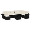 vidaXL Salon de jardin 9 pcs avec coussins noir r&eacute;sine tress&eacute;e