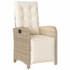 vidaXL Ensemble &agrave; manger de jardin et coussins 3 pcs Beige poly rotin