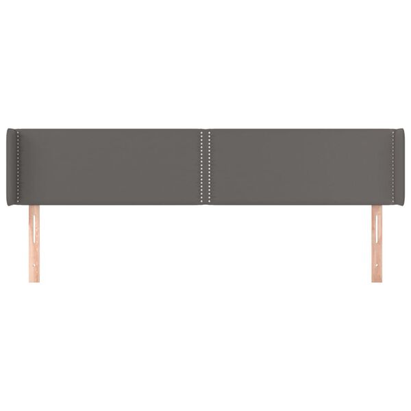 vidaXL T&ecirc;te de lit avec oreilles Gris 203x16x78/88 cm Similicuir