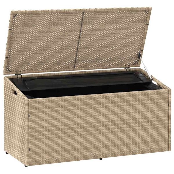 vidaXL Coffre de rangement de jardin Beige 110x50x58 cm Résine tressée