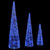 vidaXL Sapin de No&euml;l avec 90 LED 3 pcs Bleu 20 x 20 x 80 cm Acrylique