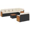 vidaXL Salon de jardin 9 pcs avec coussins noir r&eacute;sine tress&eacute;e