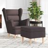 vidaXL Fauteuil avec repose-pied Marron fonc&eacute; Tissu