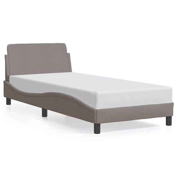 vidaXL Cadre de lit avec t&ecirc;te de lit Dover taupe 90x200cm tissu