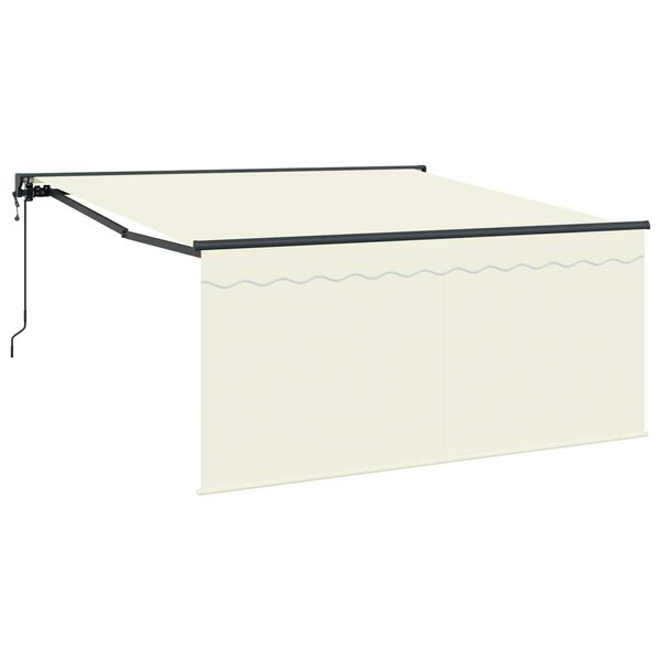 vidaXL Auvent R&eacute;tractable Cr&egrave;me 350 x 250 cm Polyester et Aluminium