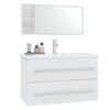 vidaXL Ensemble de meubles de salle de bain 3 pcs Blanc