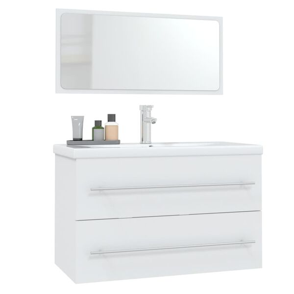vidaXL Ensemble de meubles de salle de bain 3 pcs Blanc