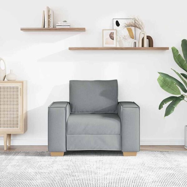 vidaXL Canap&eacute; Fauteuil Gris Clair 60 cm Tissu