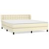 vidaXL Sommier &agrave; lattes de lit avec matelas Cr&egrave;me 180x200cm Similicuir