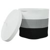 vidaXL Panier de rangement avec couvercle blanc et noir &Oslash;40x35cm coton