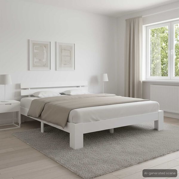 vidaXL Cadre de lit sans matelas blanc 180x200 cm bois massif de pin