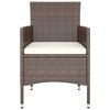 vidaXL Jeu de chaise et tabouret de jardin 4 pcs Résine tressée Marron