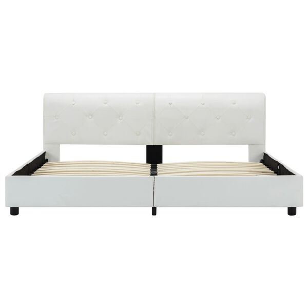 vidaXL Cadre de lit sans matelas blanc similicuir 160x200 cm