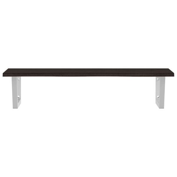 vidaXL &Eacute;tag&egrave;re de vasque murale acier et bois de ch&ecirc;ne massif