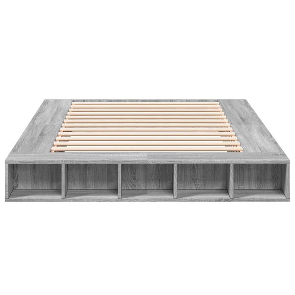 vidaXL Cadre de lit sans matelas sonoma gris 150x200 cm