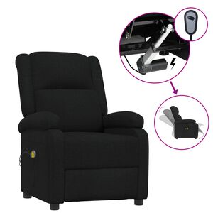 vidaXL Fauteuil &eacute;lectrique de massage Noir Tissu