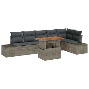 vidaXL Ensemble de salle &agrave; manger pour jardin 7 pcs Gris et marron