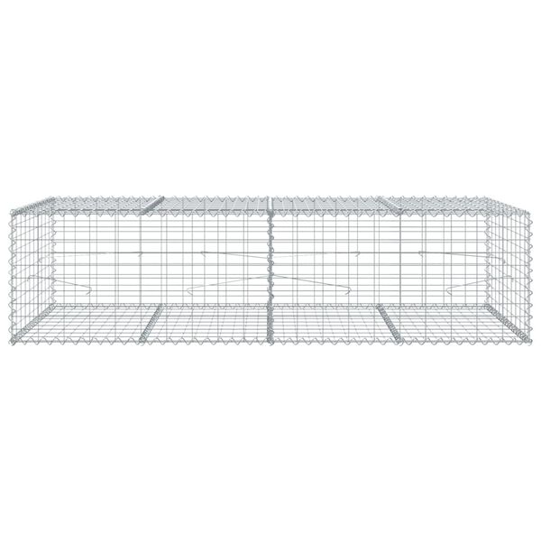 vidaXL Panier gabion avec couvercle 200x100x50 cm fer galvanisé