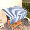 vidaXL Auvent manuel r&eacute;tractable avec store 4x3 m Bleu et blanc