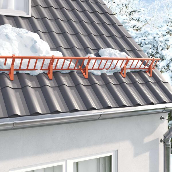 vidaXL Support de Garde Neige 12 pcs Rouge 29,5 x 3 x 34,5 cm Acier