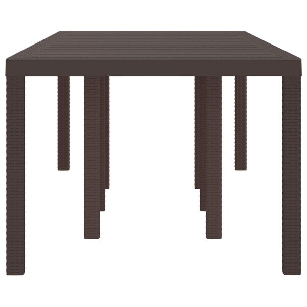 vidaXL Table de jardin pour repas Marron 250 x 100 x 73 cm polyrotin