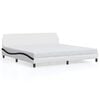 vidaXL Cadre de lit Dover blanc et noir 200x200 cm similicuir