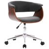 vidaXL Chaise pivotante de bureau Gris Bois courb&eacute; et tissu