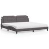 vidaXL Lit avec matelas Zadar gris 200x200 cm similicuir
