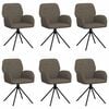 vidaXL Chaises de salle &agrave; manger pivotantes 6 pc Simili daim
