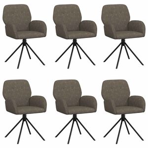 vidaXL Chaises de salle &agrave; manger pivotantes 6 pc Simili daim