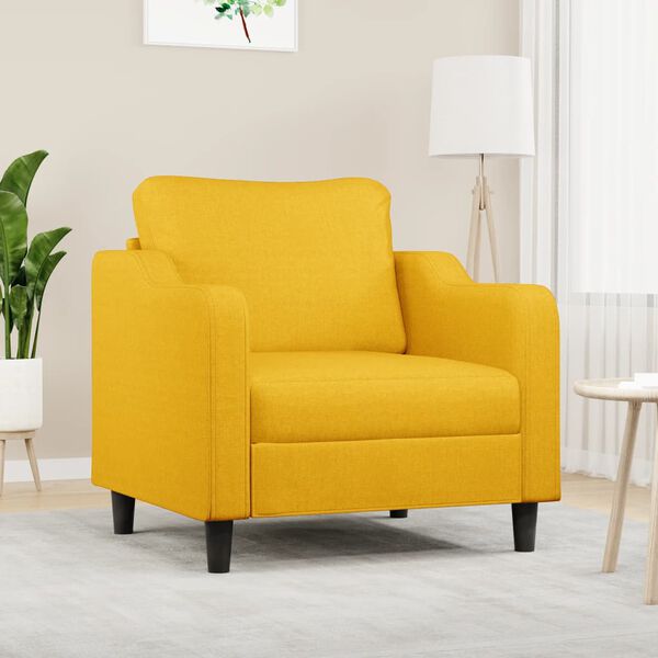 vidaXL Fauteuil Jaune clair 60 cm Tissu
