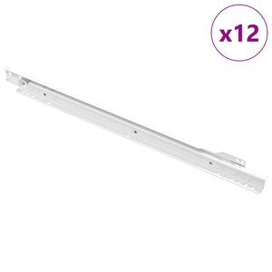 vidaXL Glissi&egrave;re de tiroir 12 pcs Blanc 450 mm Acier