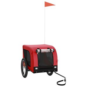 vidaXL Remorque de v&eacute;lo pour animaux de compagnie rouge et noir
