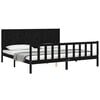 vidaXL Cadre de lit sans matelas noir 200x200 cm bois massif de pin