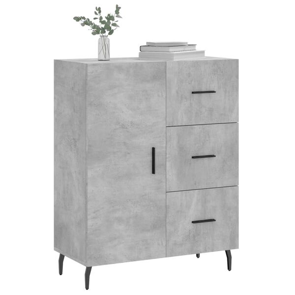 vidaXL Buffet gris b&eacute;ton 69,5x34x90 cm bois d'ing&eacute;nierie