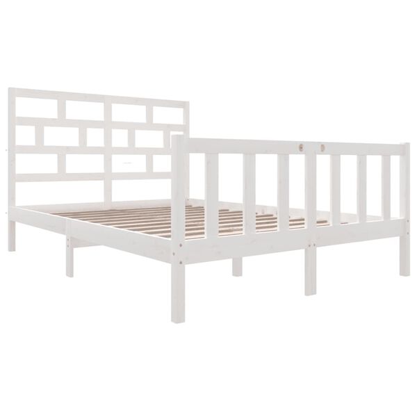 vidaXL Cadre de lit sans matelas blanc bois massif 120x200 cm