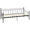 vidaXL Cadre de lit de repos sans matelas noir métal 90x200 cm